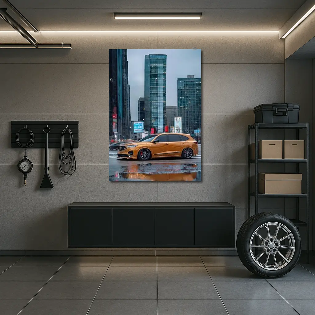 Acura MDX Stance City Rainy Street – Wall Art