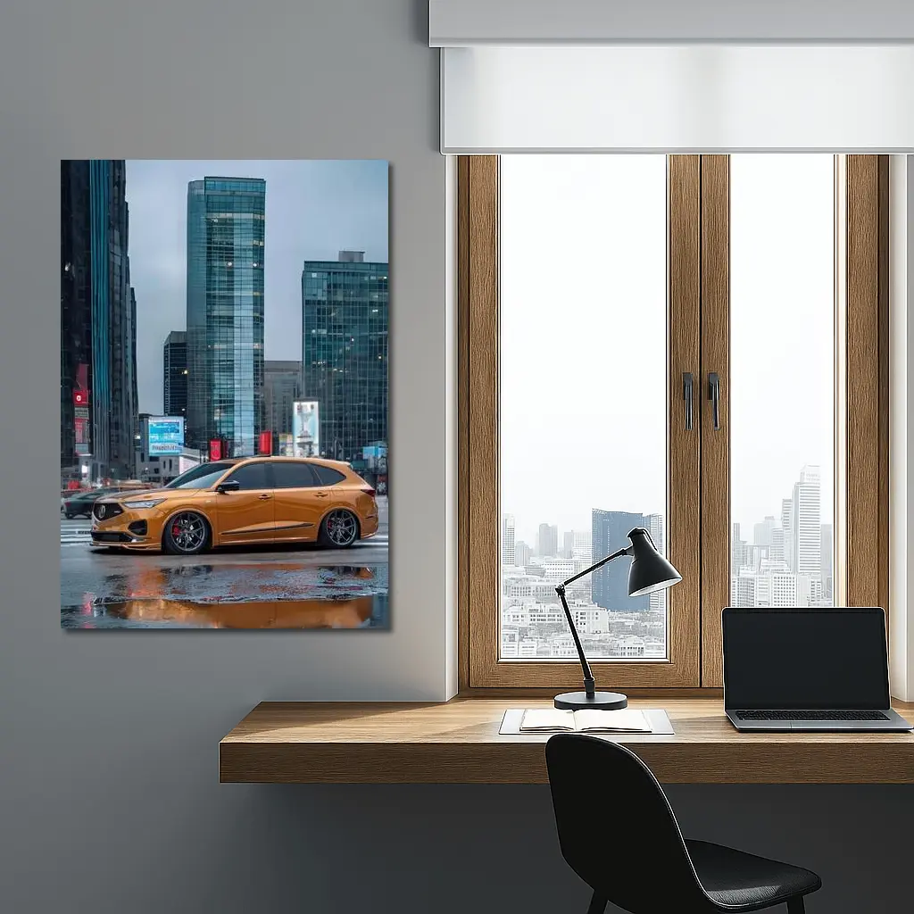 Acura MDX Stance City Rainy Street – Wall Art