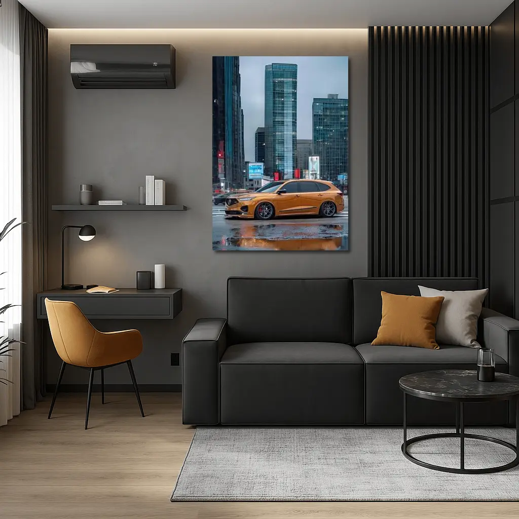 Acura MDX Stance City Rainy Street – Wall Art