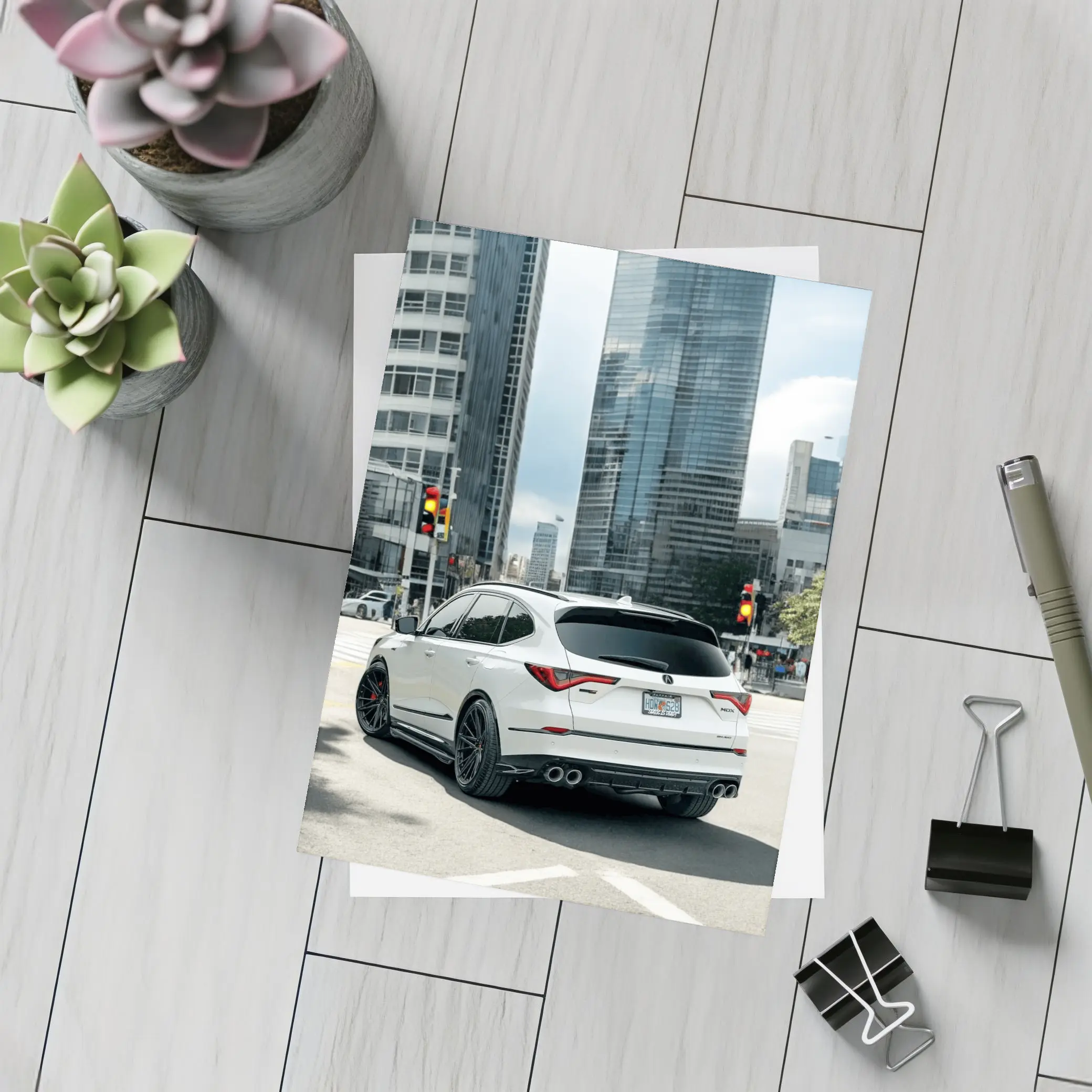 Acura MDX Type S City Street White – Postcards