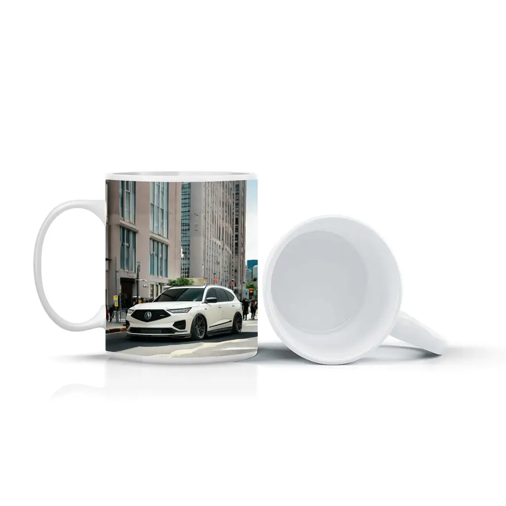 Acura MDX White SUV City Street – Mugs