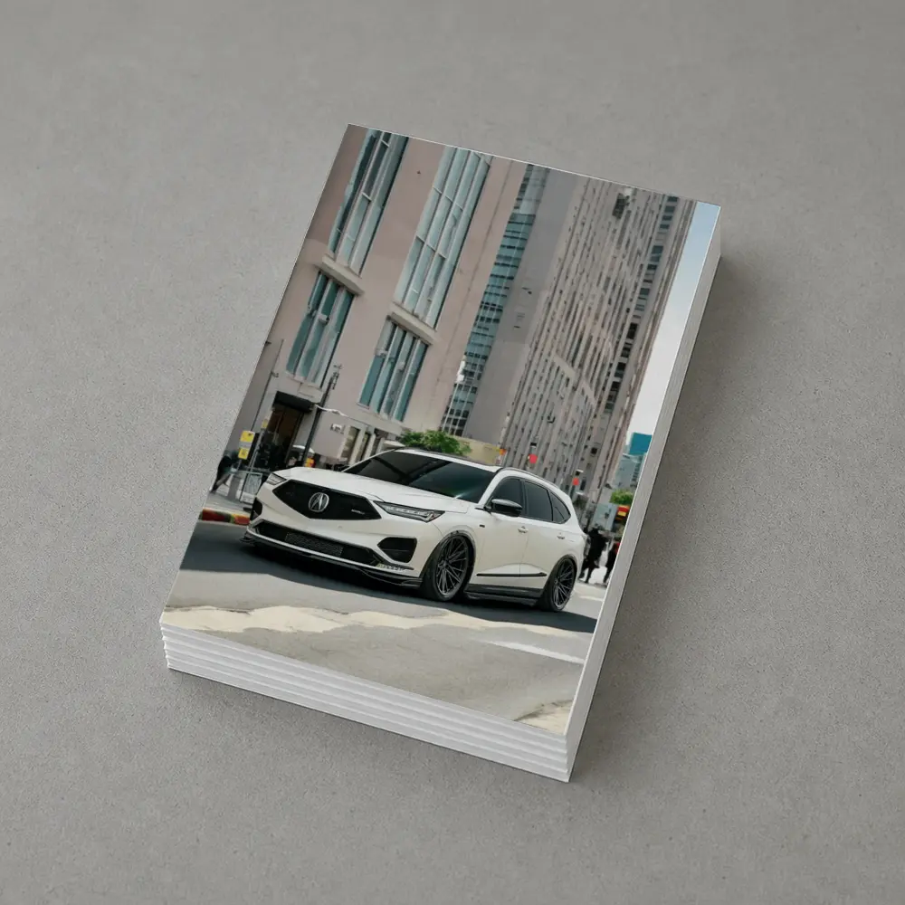 Acura MDX White SUV City Street – Postcards