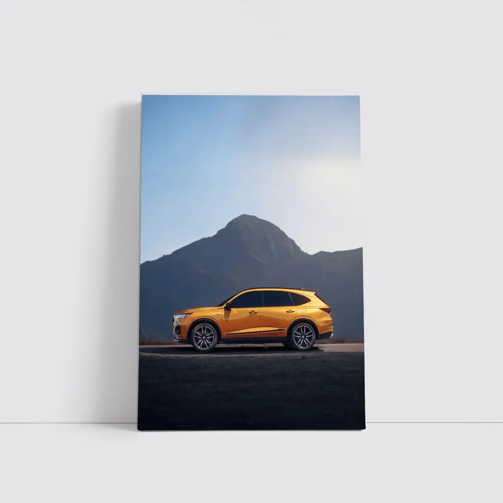 Acura MDX Orange SUV Mountain Background – Wall Art