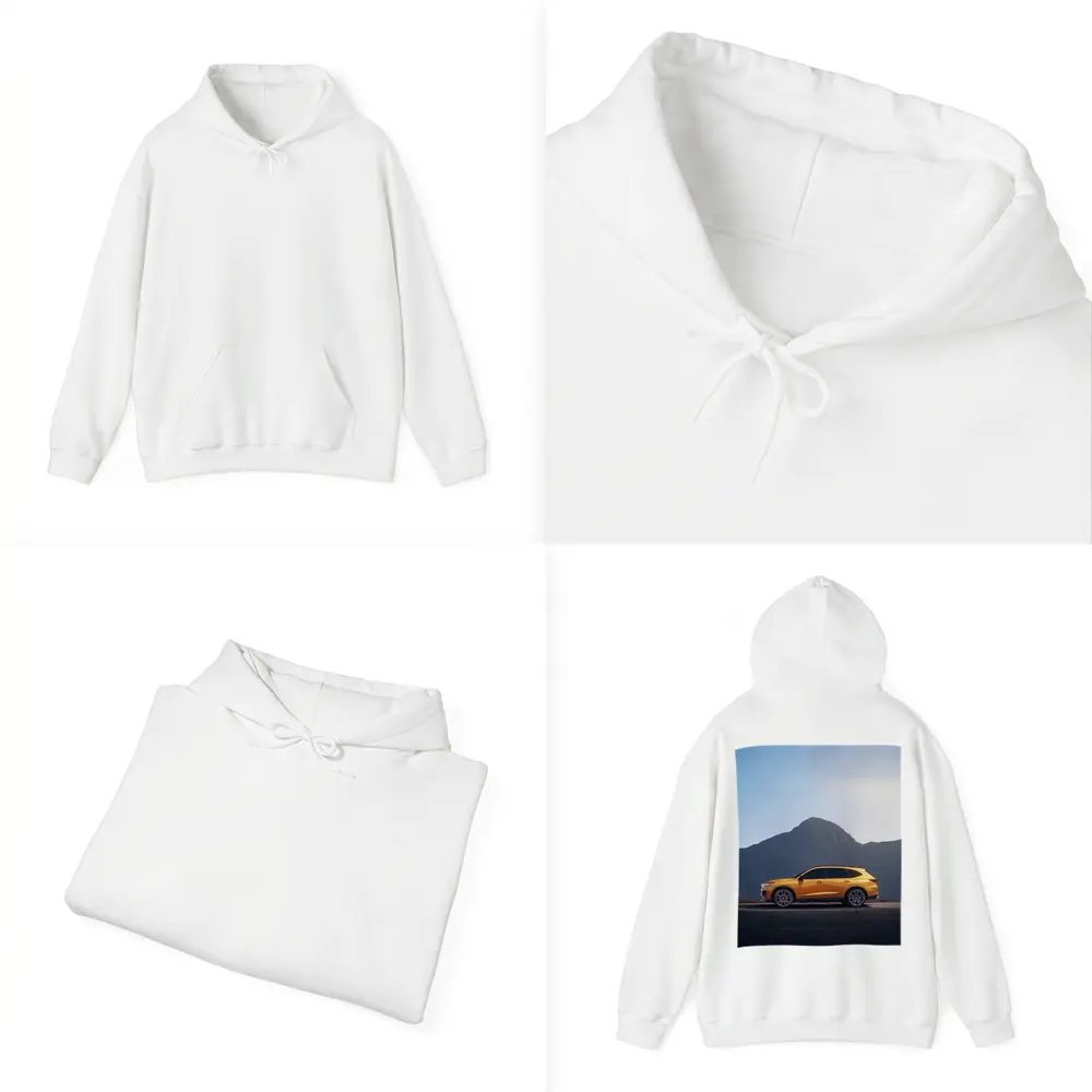 Acura MDX Orange SUV Mountain Background – Hoodies