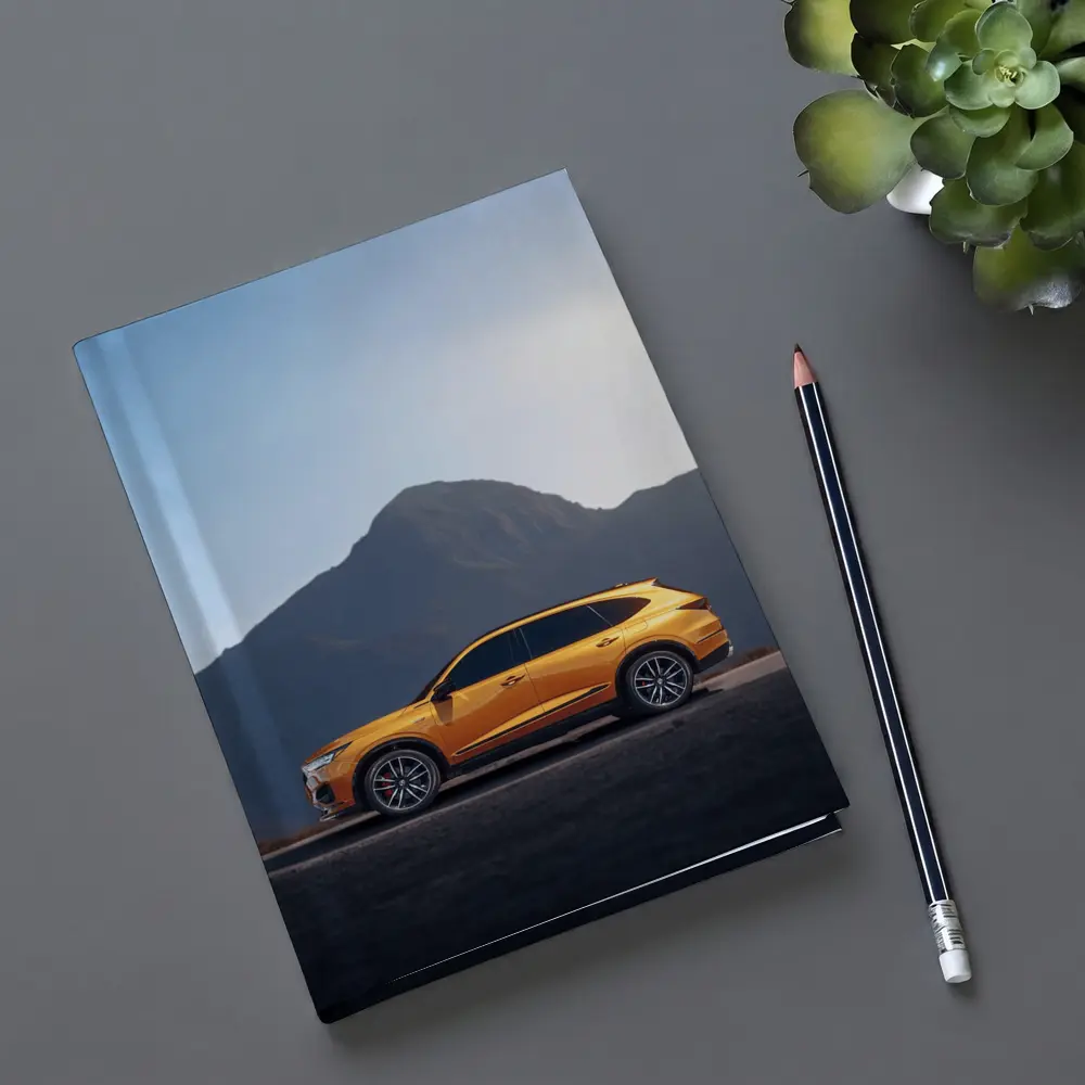 Acura MDX Orange SUV Mountain Background – Notebooks