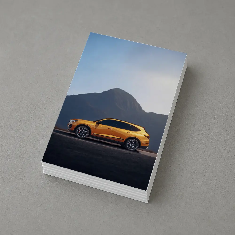 Acura MDX Orange SUV Mountain Background – Postcards