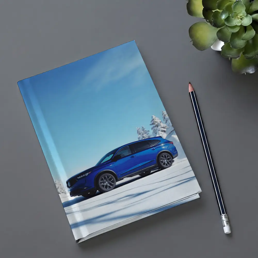 Acura MDX Blue SUV Snowy Winter Scene – Notebooks