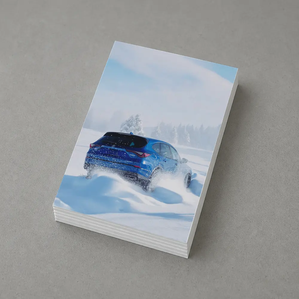 Acura MDX Drifting Through Deep Winter Snow – Postcards