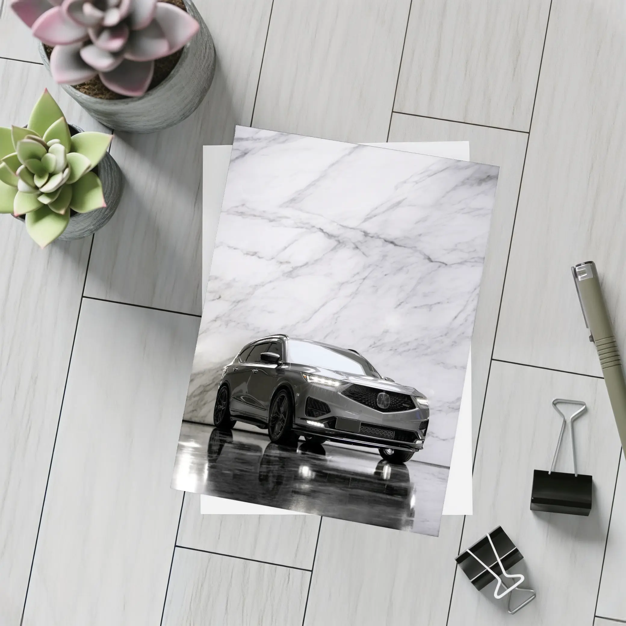 Acura MDX Gray SUV Marble Studio – Postcards