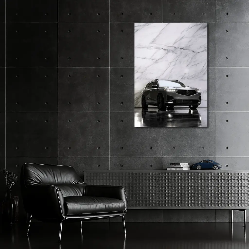 Acura MDX Gray SUV Marble Studio – Wall Art