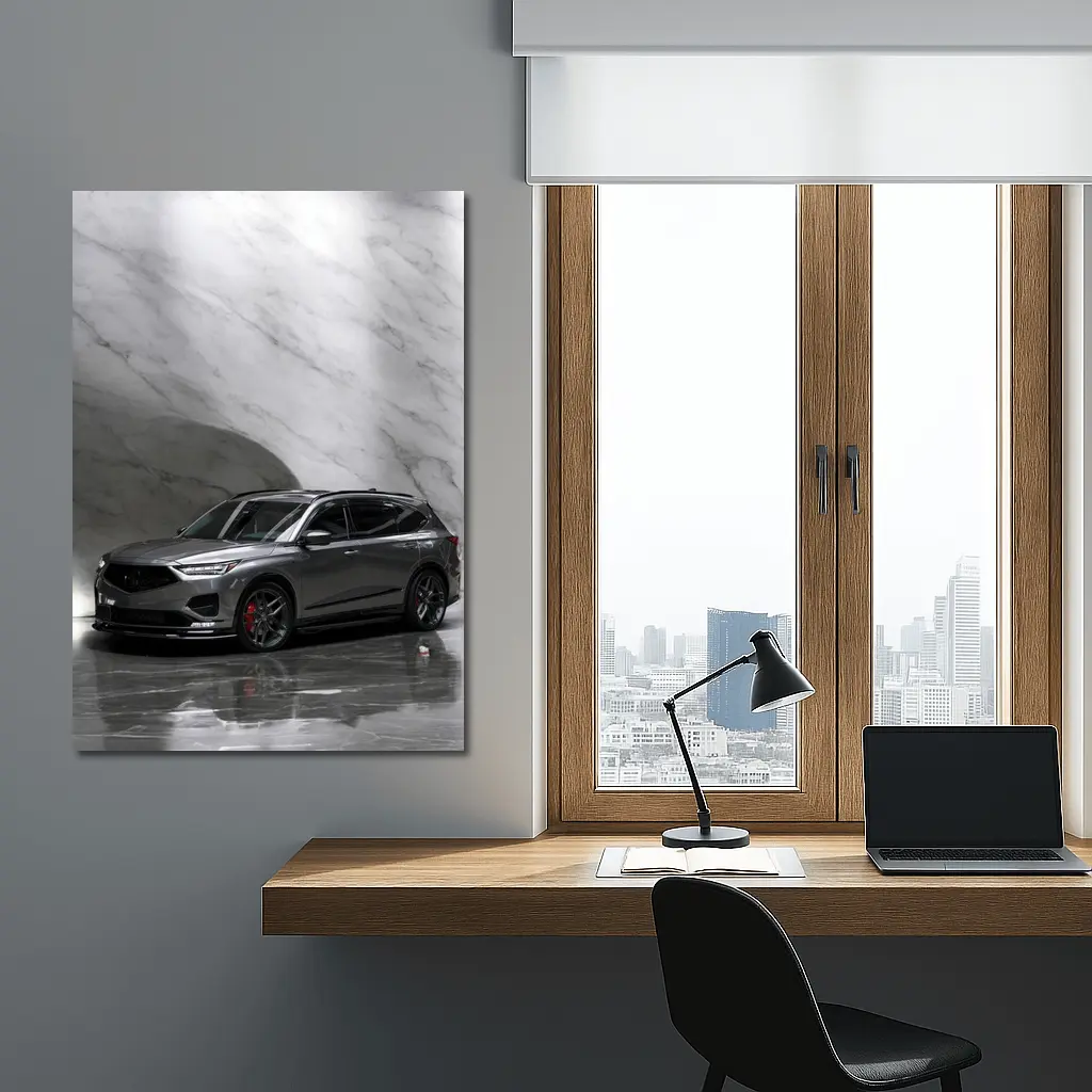 Acura MDX Gray SUV Marble Studio – Wall Art