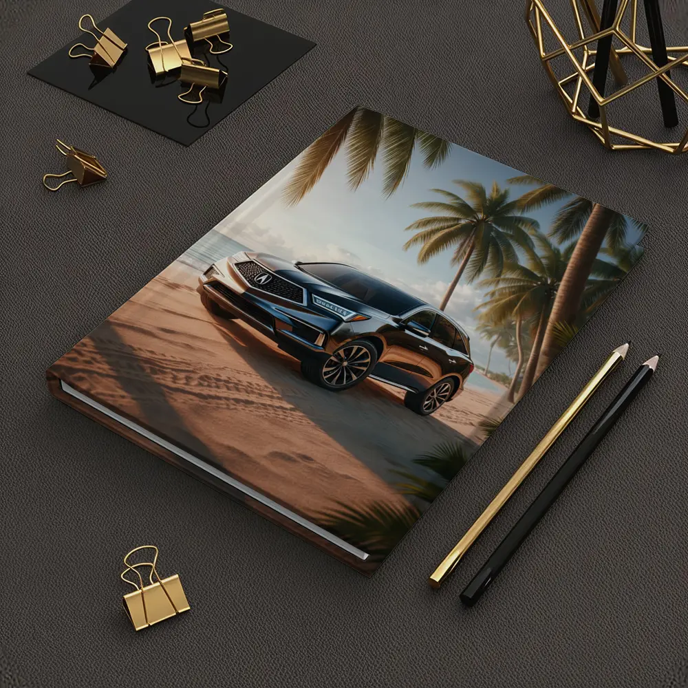 Acura MDX Parked on Tropical Sandy Beach – Notebooks