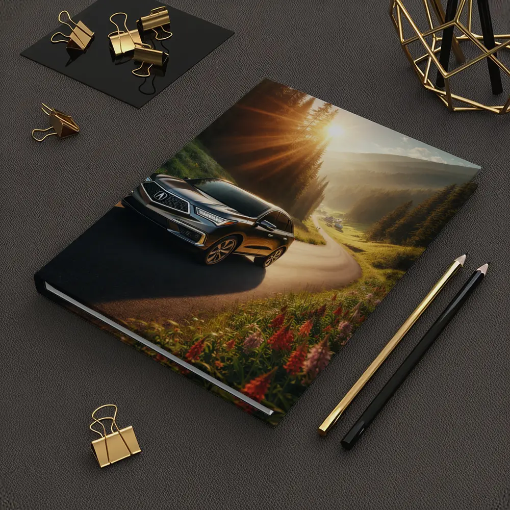 Acura MDX Driving Scenic Mountain Road Sunset – Notebooks