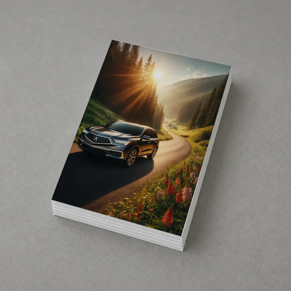 Acura MDX Driving Scenic Mountain Road Sunset – Postcards