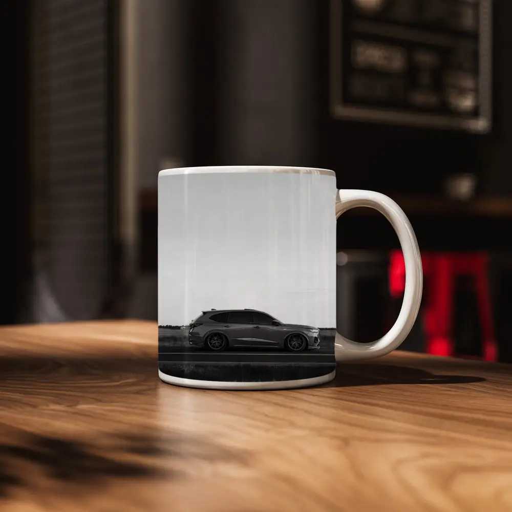Acura MDX Slammed Black White Highway – Mugs