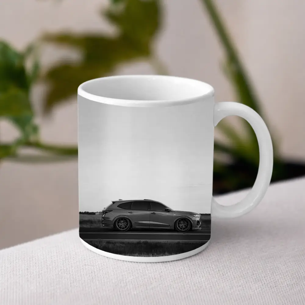 Acura MDX Slammed Black White Highway – Mugs