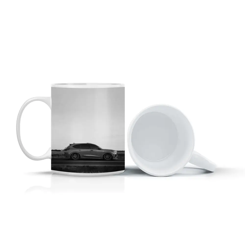 Acura MDX Slammed Black White Highway – Mugs