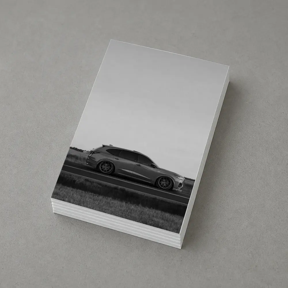 Acura MDX Slammed Black White Highway – Postcards