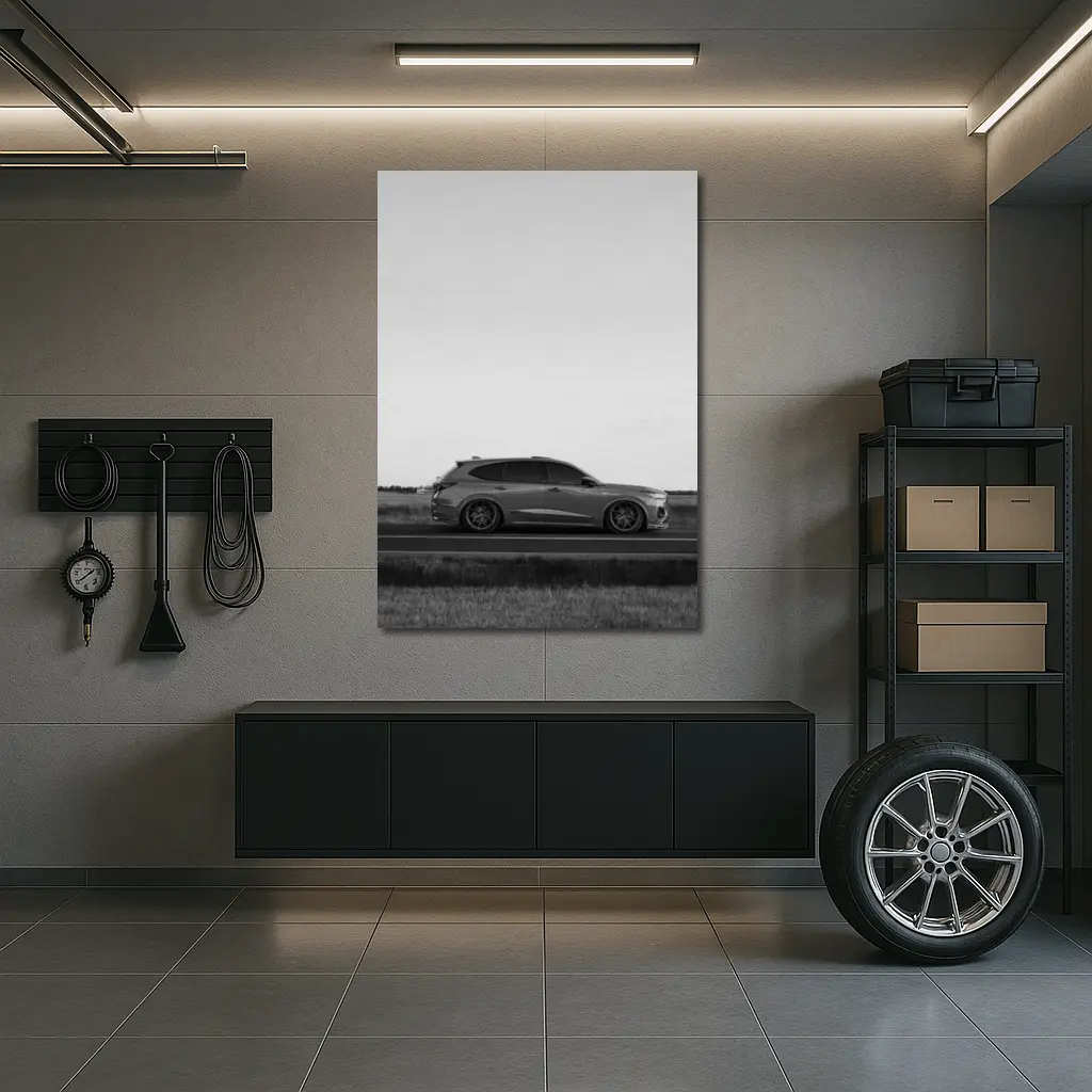 Acura MDX Slammed Black White Highway – Wall Art