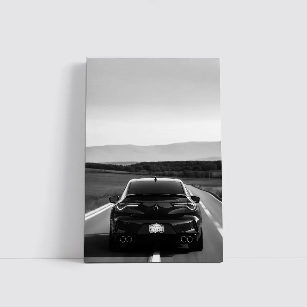 Acura TLX Black and White Open Road – Wall Art