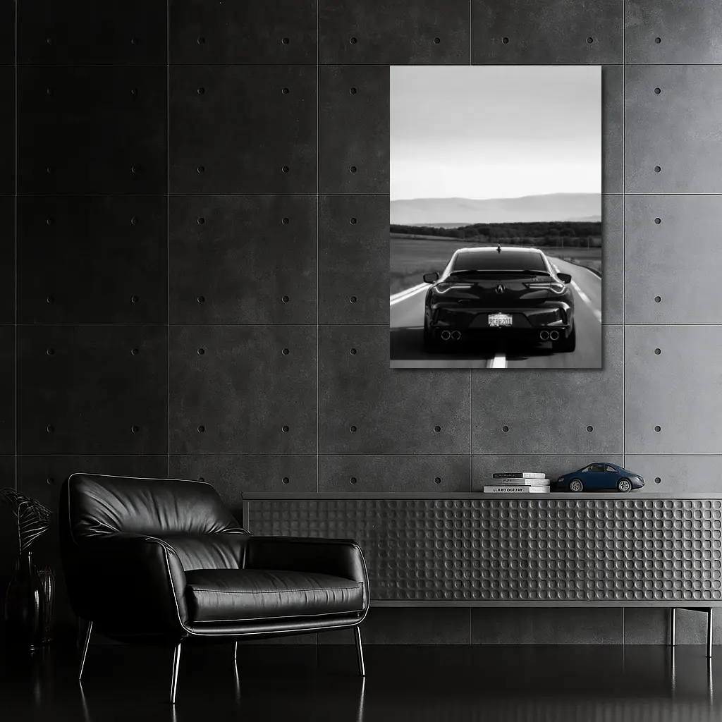 Acura TLX Black and White Open Road – Wall Art