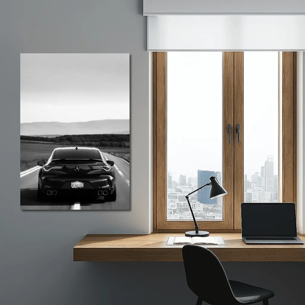 Acura TLX Black and White Open Road – Wall Art