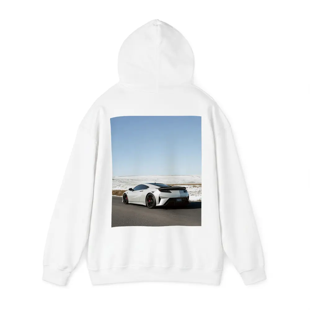 Acura NSX White Supercar Snowy Winter Road – Hoodies