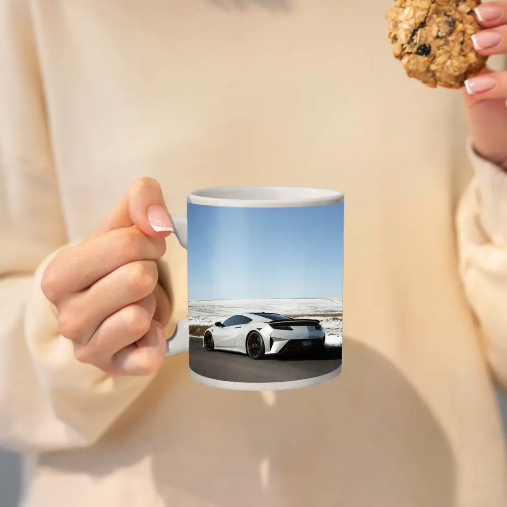 Acura NSX White Supercar Snowy Winter Road – Mugs