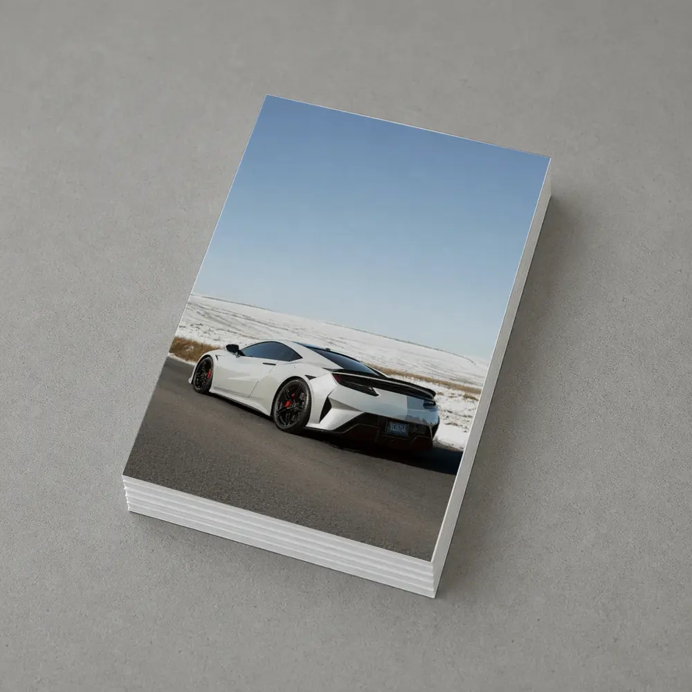 Acura NSX White Supercar Snowy Winter Road – Postcards