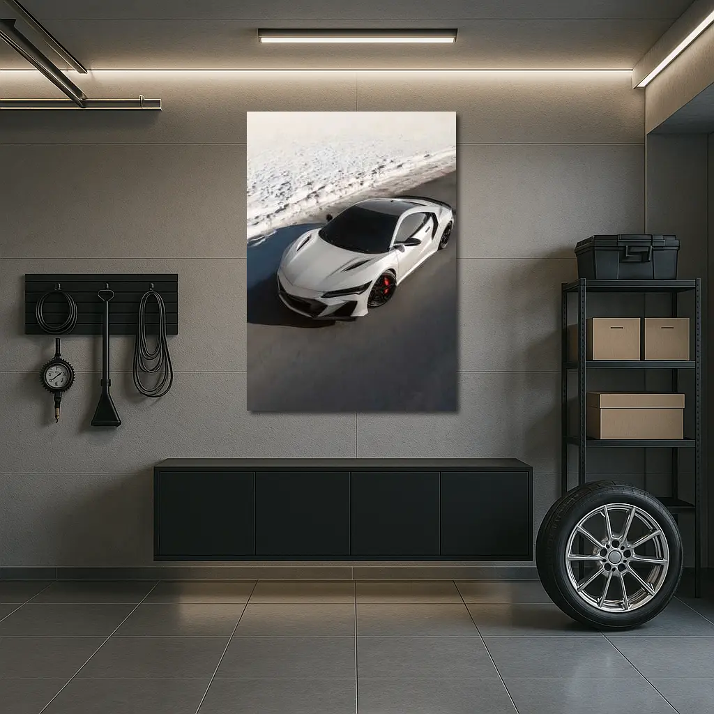 Acura NSX Type S White Snow Road – Wall Art