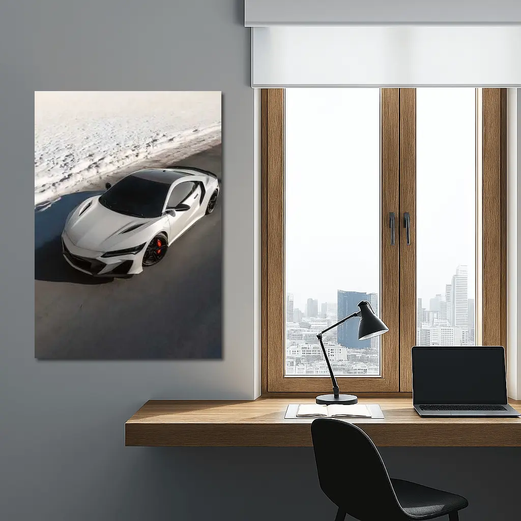 Acura NSX Type S White Snow Road – Wall Art
