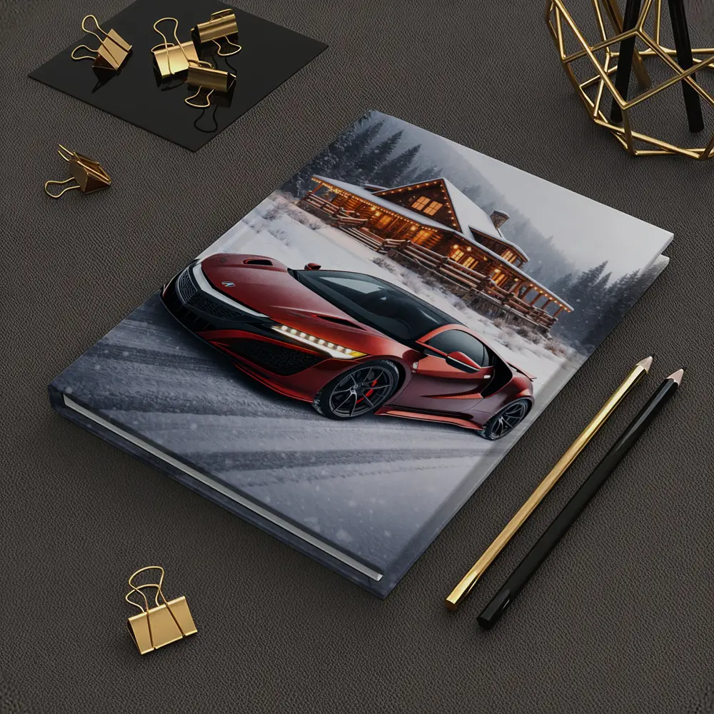Acura NSX Red Supercar Snowy Winter Cabin – Notebooks