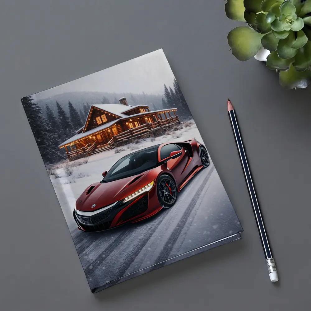 Acura NSX Red Supercar Snowy Winter Cabin – Notebooks