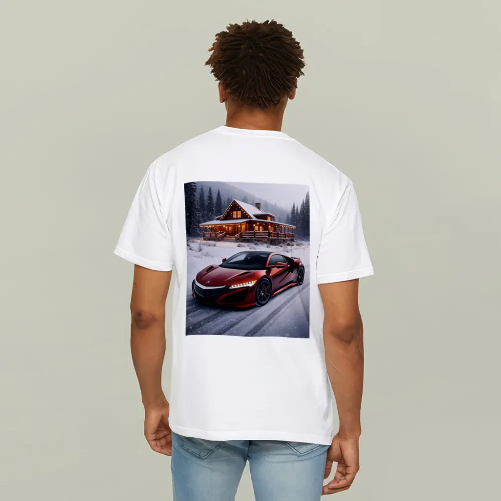 Acura NSX Red Supercar Snowy Winter Cabin – T-Shirts