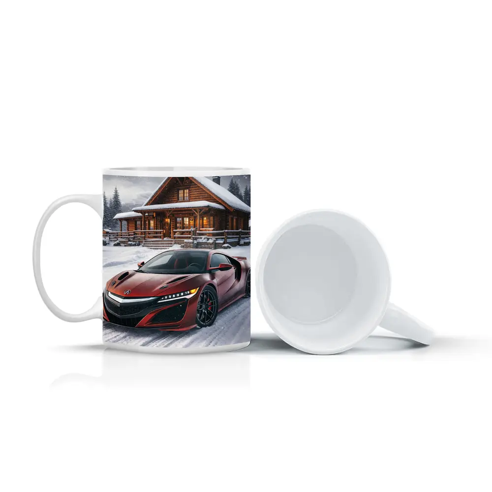 Acura NSX Red Supercar Snowy Cabin – Mugs