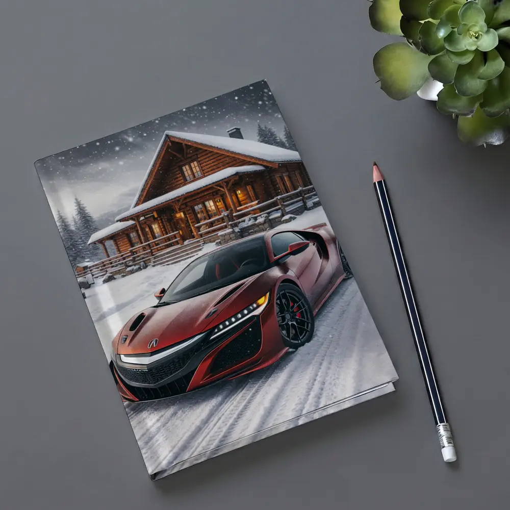 Acura NSX Red Supercar Snowy Cabin – Notebooks