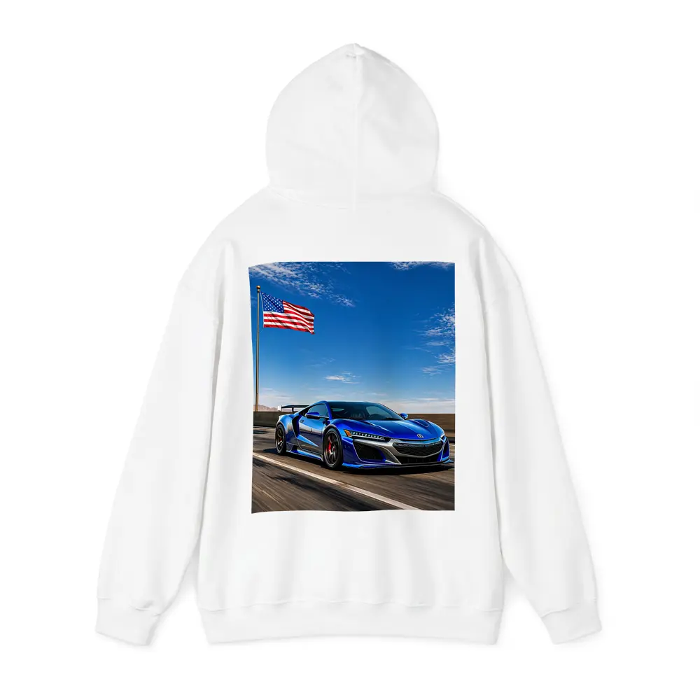 Acura NSX Blue Speed American Flag Highway – Hoodies