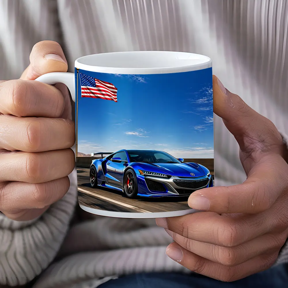 Acura NSX Blue Speed American Flag Highway – Mugs