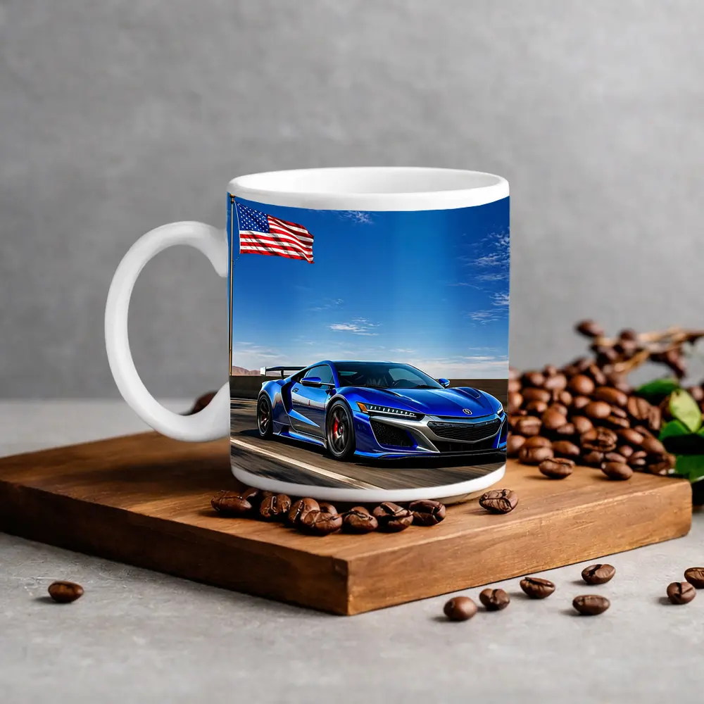 Acura NSX Blue Speed American Flag Highway – Mugs