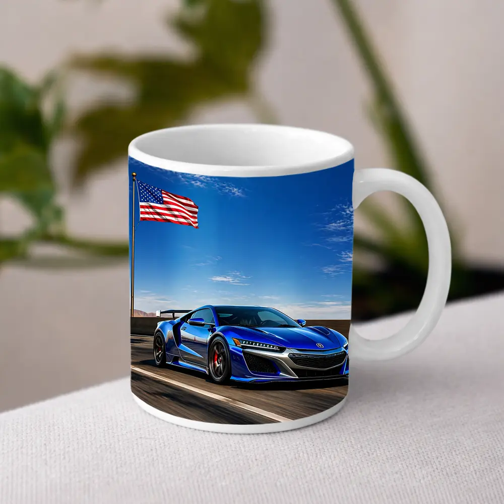 Acura NSX Blue Speed American Flag Highway – Mugs