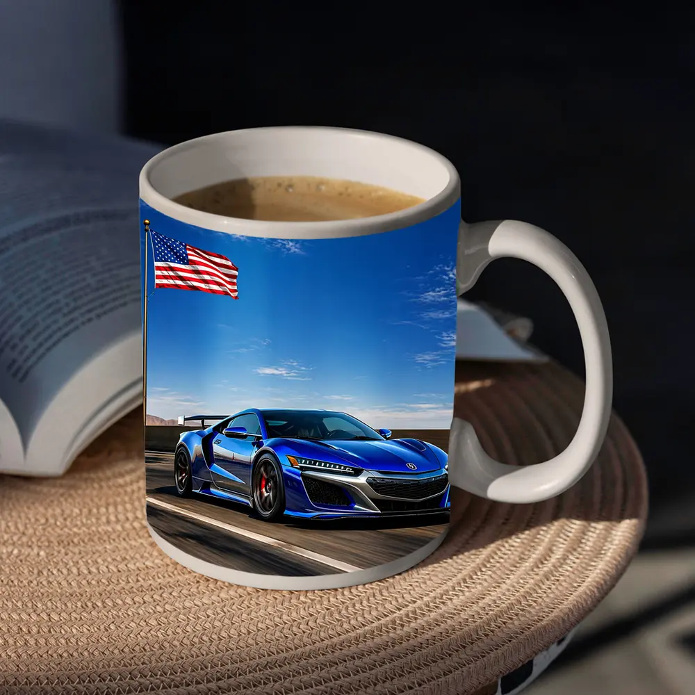 Acura NSX Blue Speed American Flag Highway – Mugs