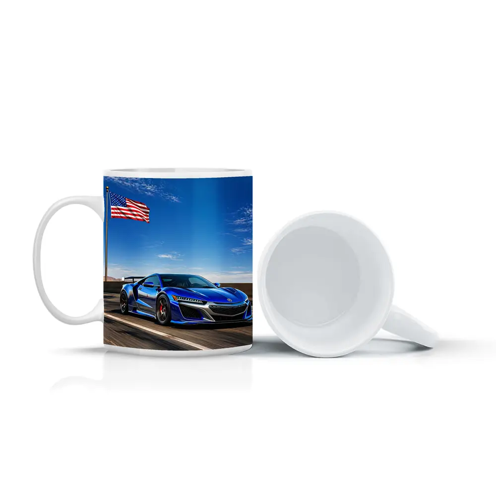 Acura NSX Blue Speed American Flag Highway – Mugs
