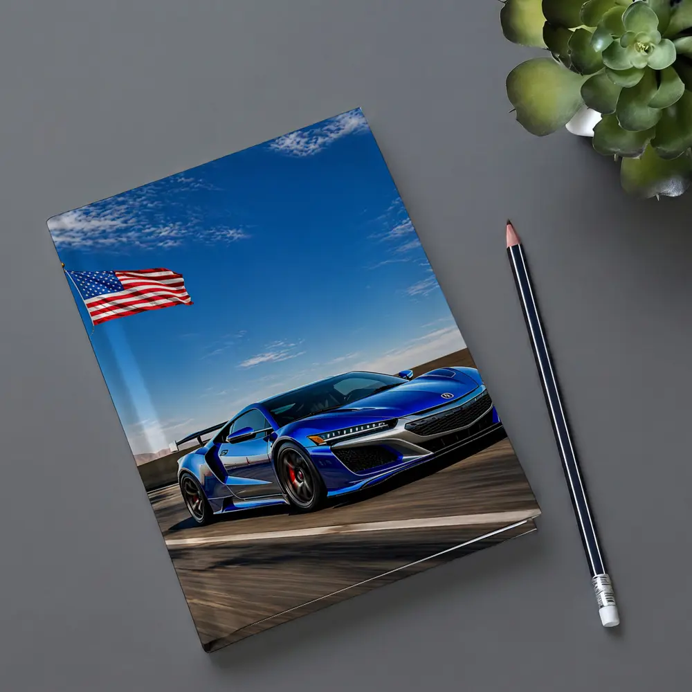 Acura NSX Blue Speed American Flag Highway – Notebooks