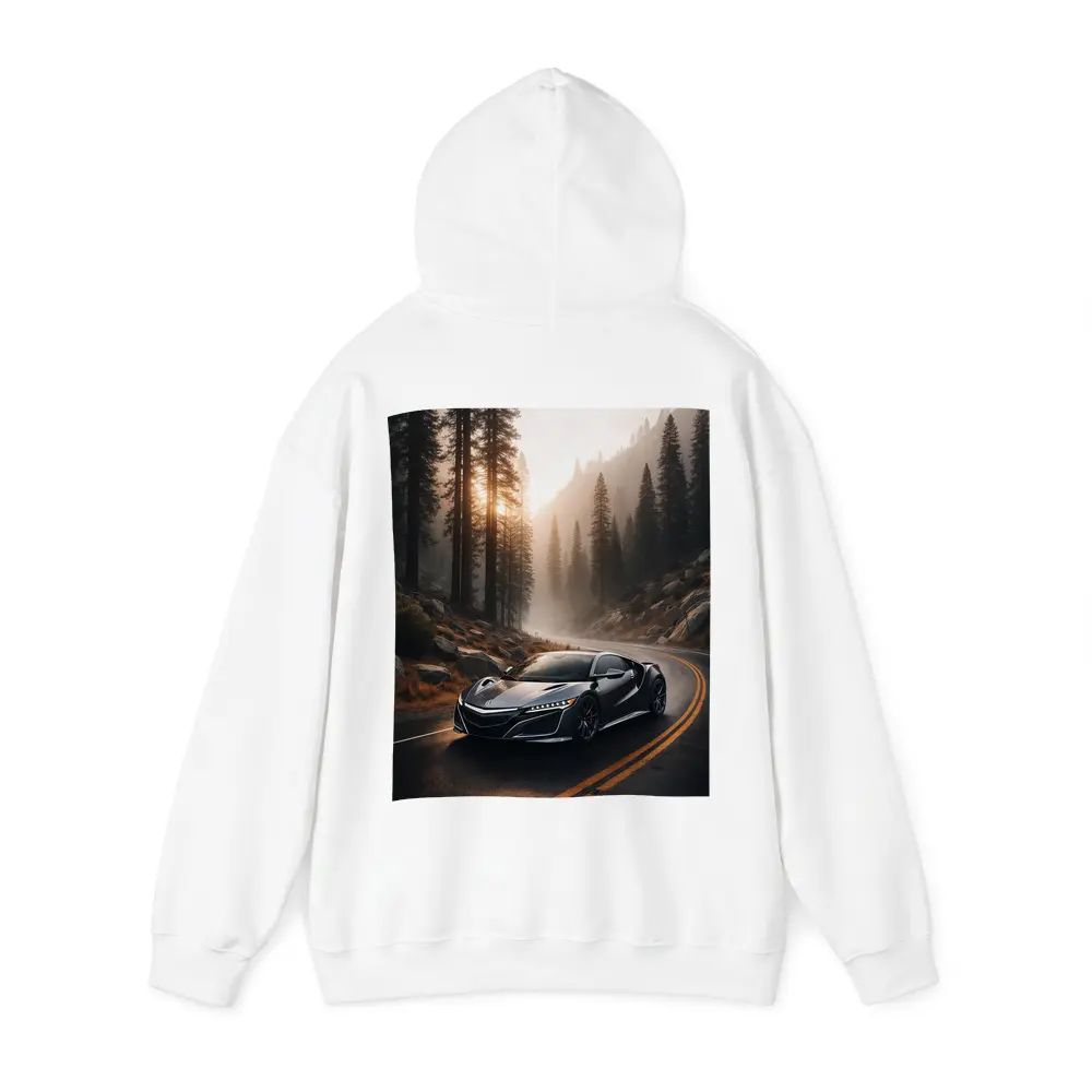 Acura NSX on Misty Forest Road – Hoodies