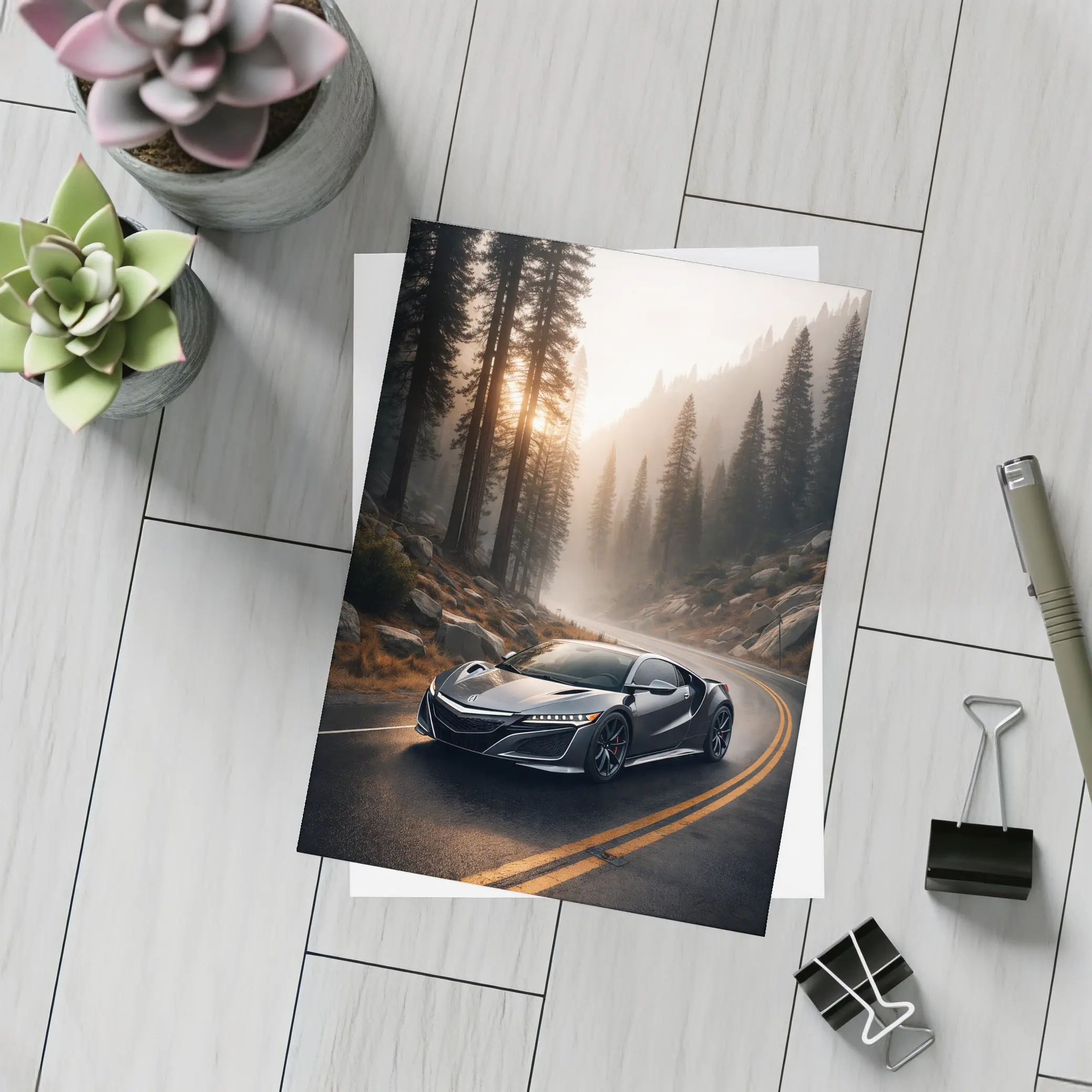 Acura NSX on Misty Forest Road – Postcards