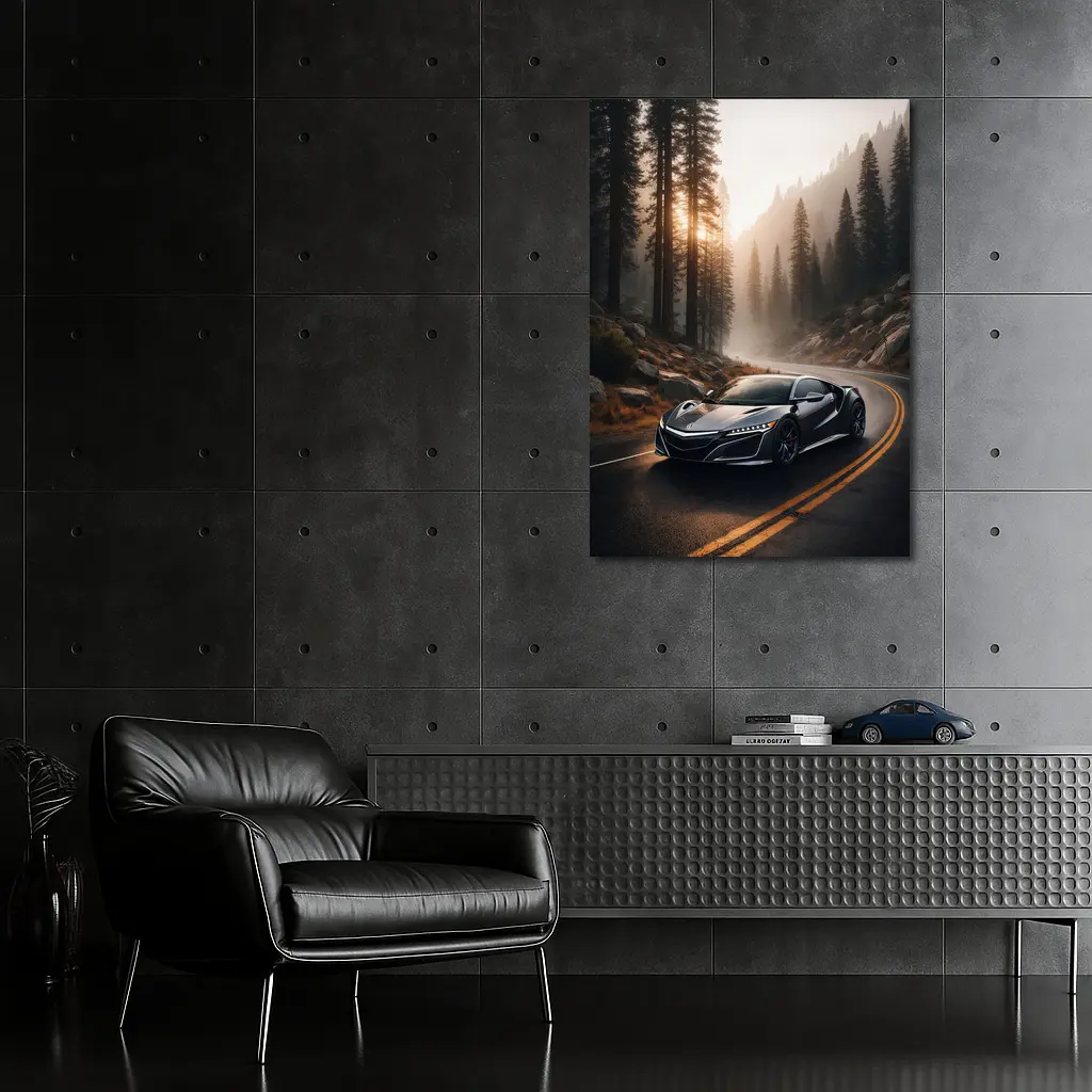 Acura NSX on Misty Forest Road – Wall Art