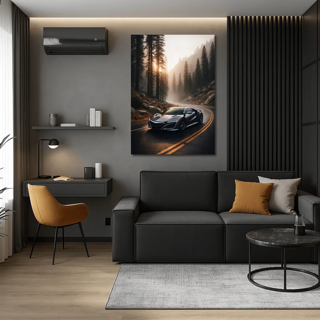 Acura NSX on Misty Forest Road – Wall Art