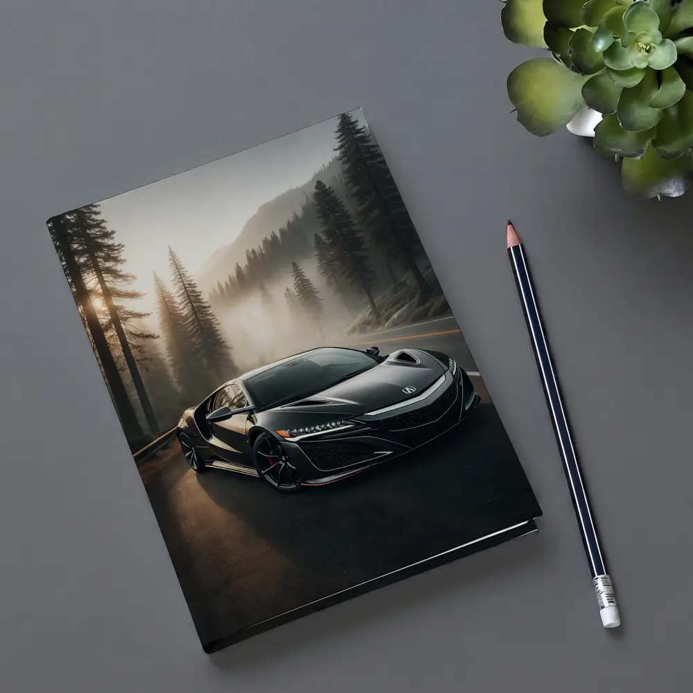 Acura NSX Black Sports Car Misty Forest – Notebooks