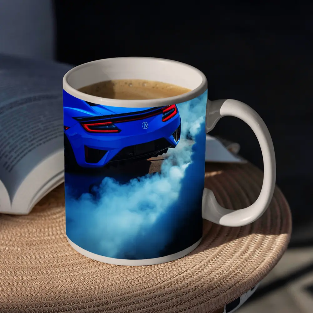Acura NSX Blue Supercar Burnout Smoke – Mugs