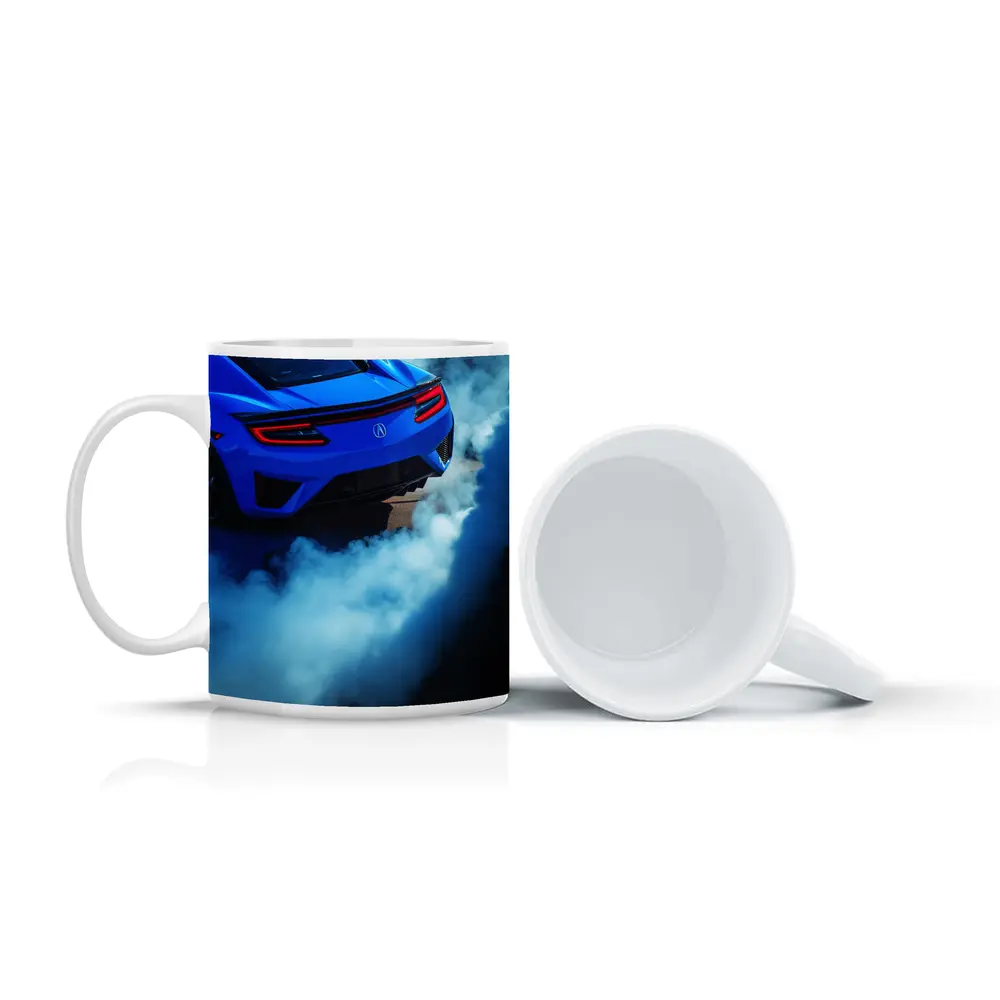 Acura NSX Blue Supercar Burnout Smoke – Mugs